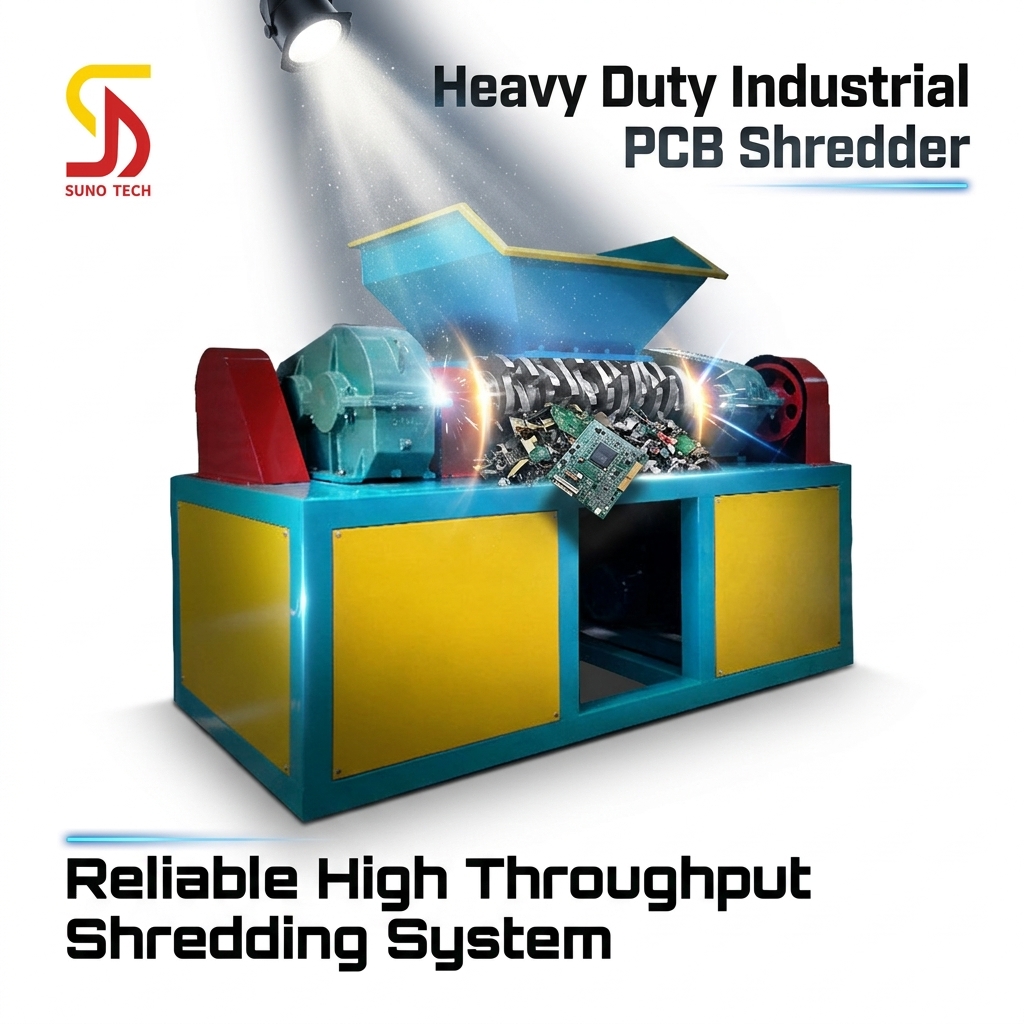 Continuous ZQ750 Old Mobile Phone Shredder Machine Circuit Board Shredder Two Shaft 6t/H-8t/H