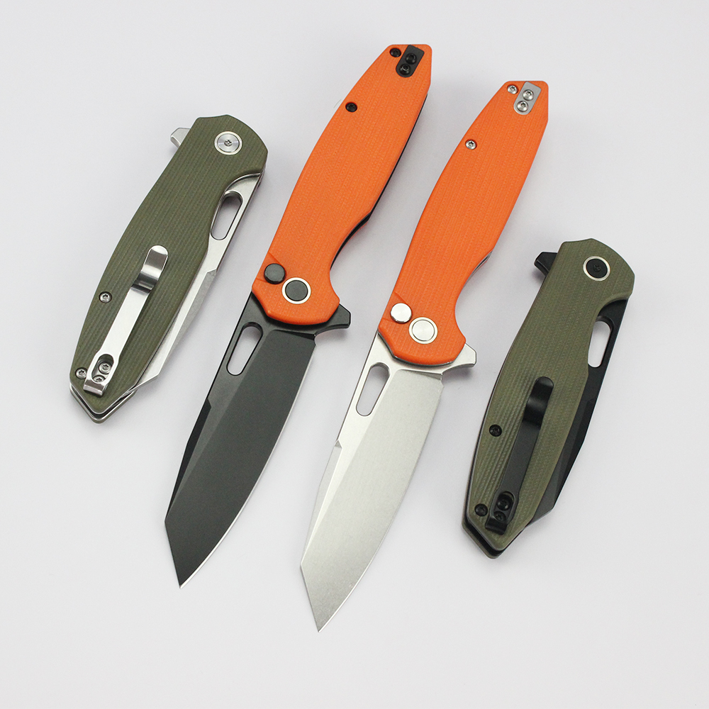 GT-T0044 Customizable Tactical 14C28N Steel Blade Button Lock Folding Knife G10 Handle Tunafire
