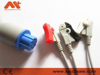 O grampo compatível de 3 ligações de Ohmeda do Datex Direto-conecta o cabo CB-72395R-P de ECG