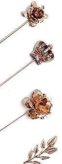 Men's Metalic Gold Flower Lapel Pin/Shirt Stud Brooch Golden, Gentleman's Essentials Premium Handmade Flower Lapel Pin