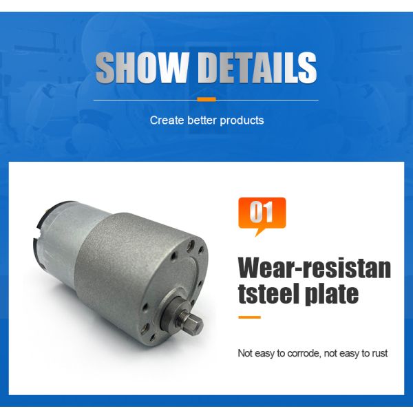 Customization 37mm Diameter Gearbox  High Torque Slow Rpm 12v 24v Dc Spur Geared Motor for Printing Machine