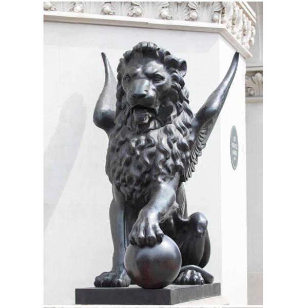 160cm Large Bronze Lion Statue Outdoor Metal Animal Decoration