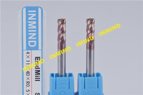 8 mm Dia R0.5 Corner Rounder Tool 2 / 4 Flute , HRC55 , SiN / AlTiN Coating