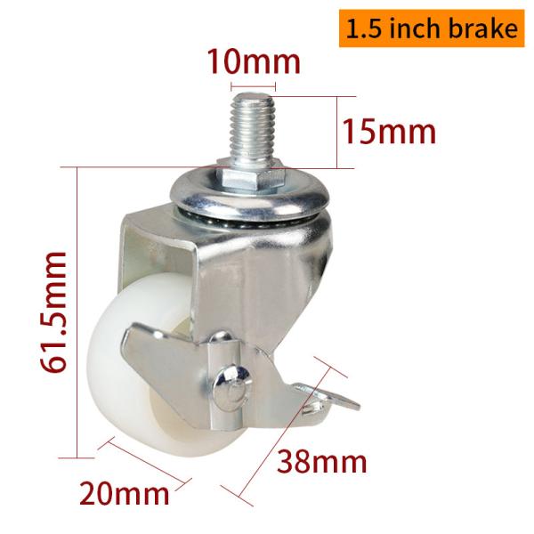 Roda giratoria pequeña de 1,5 pulgadas 40 kg ruedas giratorias roscadas TPA 2615S-23
