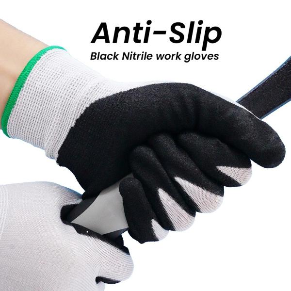 18 Gauge EN388 4X42D Guantes de nitrilo resistentes a cortes Guantes de trabajo con pantalla táctil recubierta de nitrilo