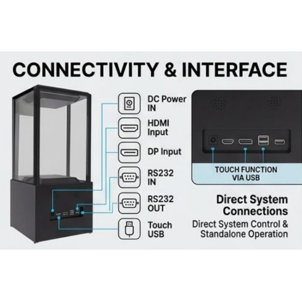 55 Inch OLED Self-luminous Window System HDR Support Cultural Relics OLED Transparent Display Showcase
