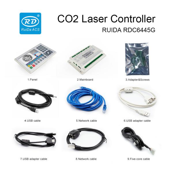 RDC6445G CO2 Laser Controller with User Friendly Interface 5 Inch Color Screen and Support for Ethernet USB WIFI Communication