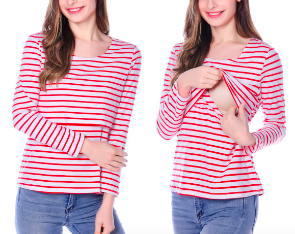 Long Sleeve pregnant women casual feeding for maternity clothes