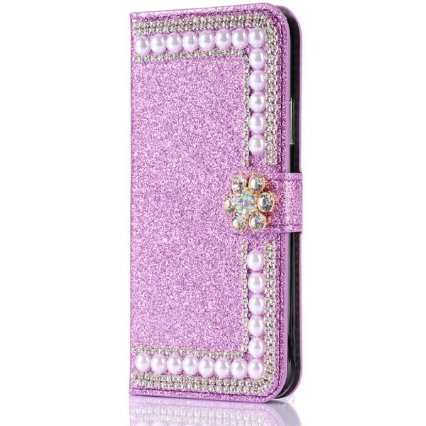 Luxury Diamonds Cover Leather Wallet Case With Card Slot Bling Phone Case For iPhone X