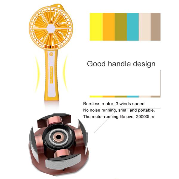 Lemon mini fan,rechargeable usb plastic portable mini electric hand fan
