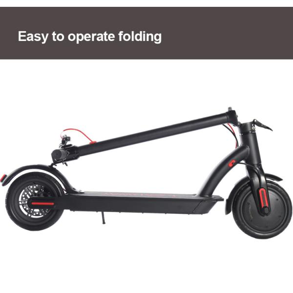 Black 2 Wheel Collapsible Electric Scooter 8.5 Inch CE Certificate