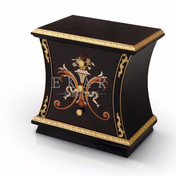 Carved Wood Bed Side Table Antique Nightstand