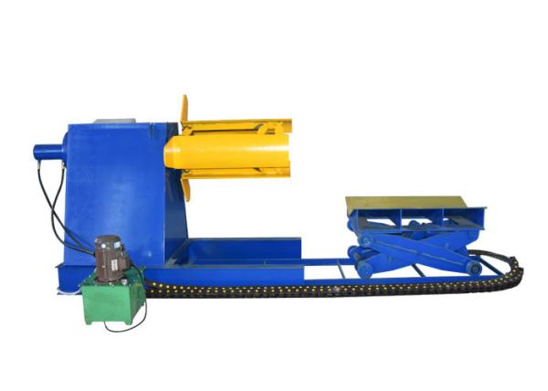 Máquina hidráulica de Decoiler da cor azul/bobina de aço Decoiler para o equipamento do telhado do metal
