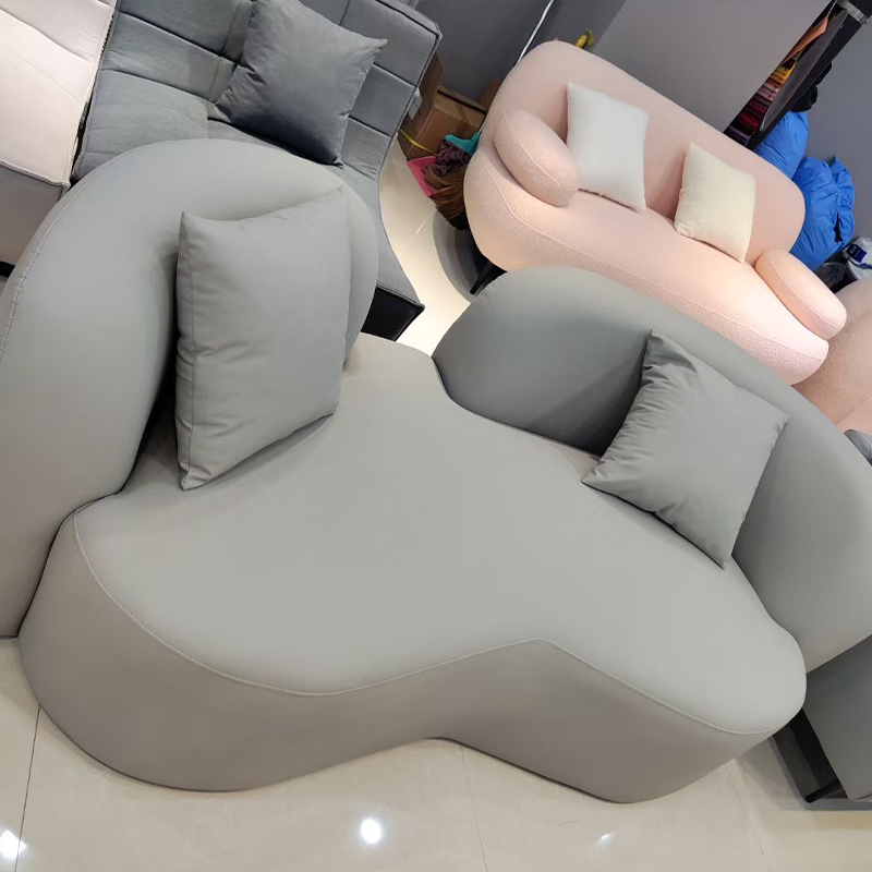 Minimalist Modern Eco-Friendly Curved Fabric Corner Sofa Set for Villa Home Office Living Room