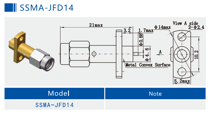 Screw 10-36UNS-2 SSMA RF flange mount RF coaxial connector gold plating housing designed for communication systems