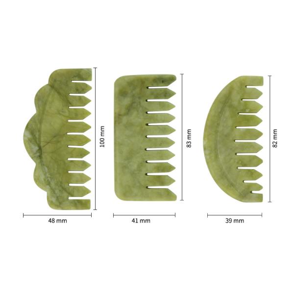 Redução de pedra das celulites do pente de Jade Massaging Comb Guasha Jade do cabelo de Xiuyan