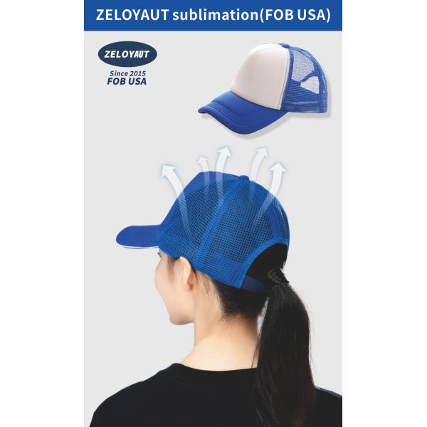 Factory Wholesale Sublimation Blank Hot Sales Polyester Sublimation Mesh Trucker Hat Custom Personalized Promotional Gifts