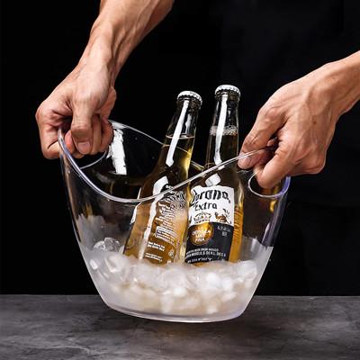 Plastic Oval Storage Party Beverage 5 Liter Ice Buckets For Beer Bottle