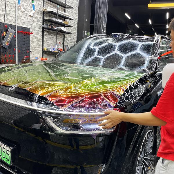100% No Visual Distortion Ultra HD 1.22*15M High Hydrophobic Red EPU Windshield Protection Film WPF TPU Car Windshield PPF