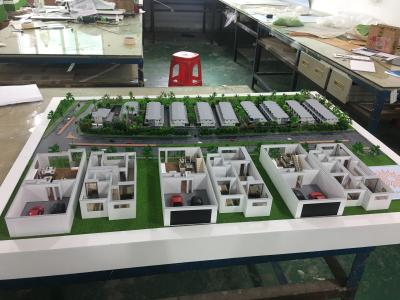 1 / 250 Scale House Interior 3D Model Warm Led Light Painted Color 1 * 0 . 8M