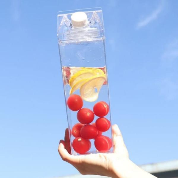 os copos bebendo feitos sob encomenda do quadrado 500ml plástico ordenham a garrafa de água da caixa Leakproof