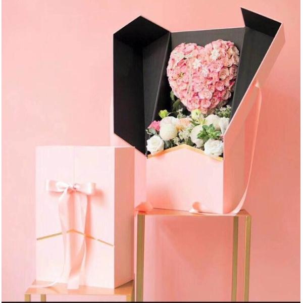 Фантастическая прямоугольная ленточная декорация Картонная бумага Подарочный букет Упаковка Роза По индивидуальному заказу Цветок Длинный стебель Розы Коробка