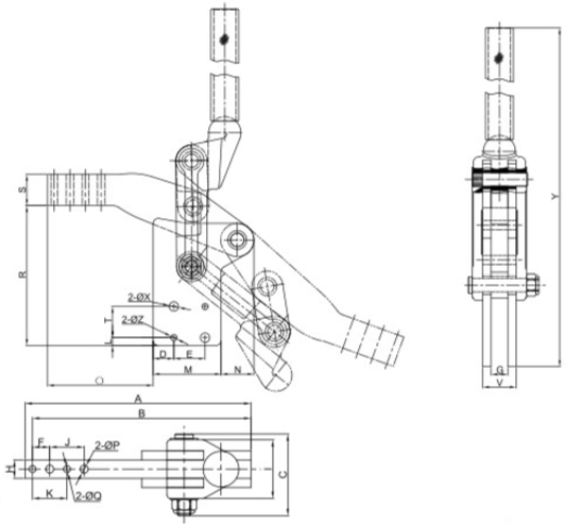 250kgs Heavy Duty Toggle Clamp 70200A , Vertical Handle Toggle Clamp
