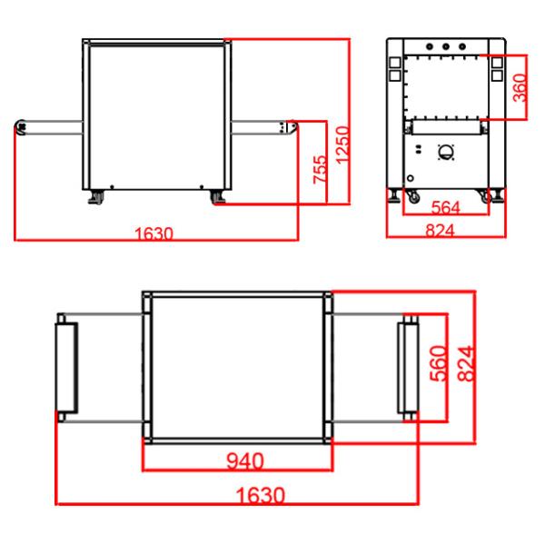 Hotel Luggage Security Baggage Scanner Parcel Inspection Machine With LCD Display