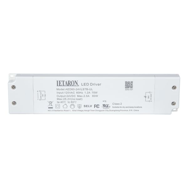 Mirror Lighting 24v Constant Voltage Led Driver 60W Ultra Slim