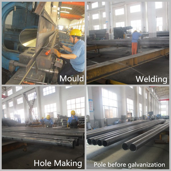 толщина стальной пластины фонарного столба 3мм улицы движения 6м одиночным гальванизированная кронштейном