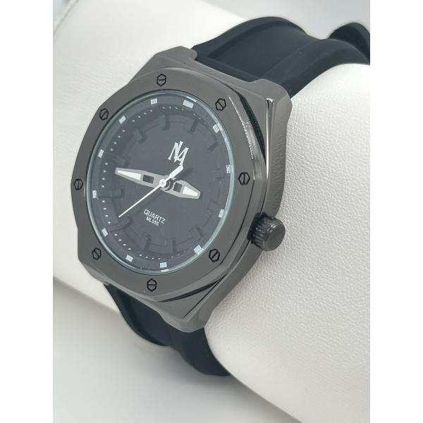 Спортивные и шикарные Силиконовые ремни Часы Черный Диал Модные наручные часы