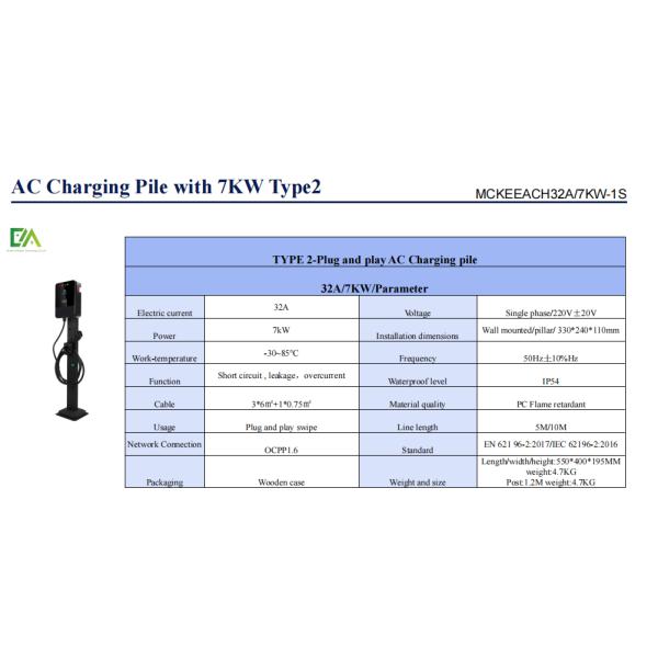 Vehículo de nueva energía montado en la pared Comerciante pila de carga de CA estándar europeo estándar estadounidense GB Interfaz 16A OCPP Compatible