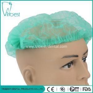 Non Woven Dental Protective Wear , Elastic Disposable Head Cap For Health Workers