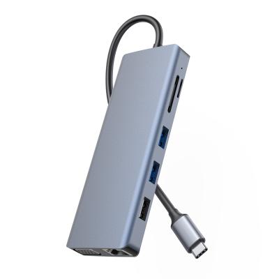 Grey Connector Color USB 3.0 Inthernet RJ45 HDMI 4K 12 In 1 Usb C Hub