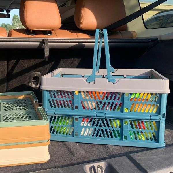 FOLDABLE PICNIC BASKET SUPERMARKET SHOPPING BASKET SHOPPING BASKET HAND BASKET TRUNK STORAGE BASKET