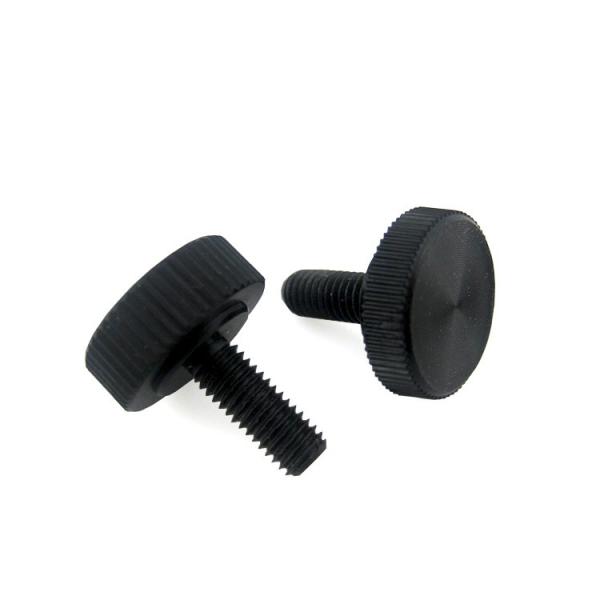 6-32 Parafusos para dedos de metal personalizados de zinco preto, para fixação e decoração em caixas de computador