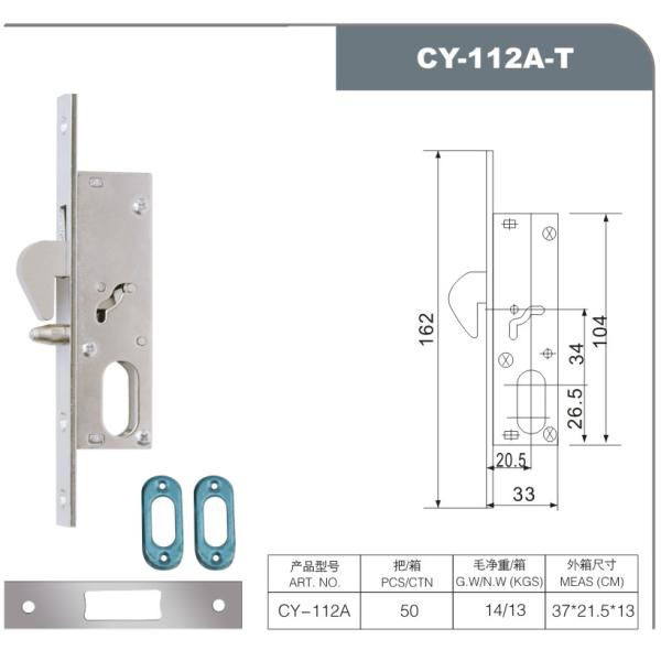 Aluminum Door Lock 35mm-50mm Iron Surface Mounted Door Lock with Surface Mounting Installation