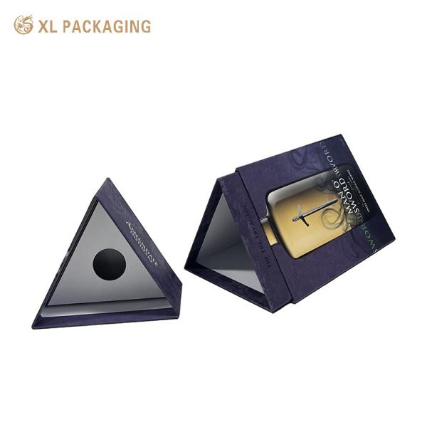  XL Packaging Custom Packaging Box Factory OEM Luxury Triangle Shape Cardboard Wine Bottle Box Rigid Paper Gift Packaging Box