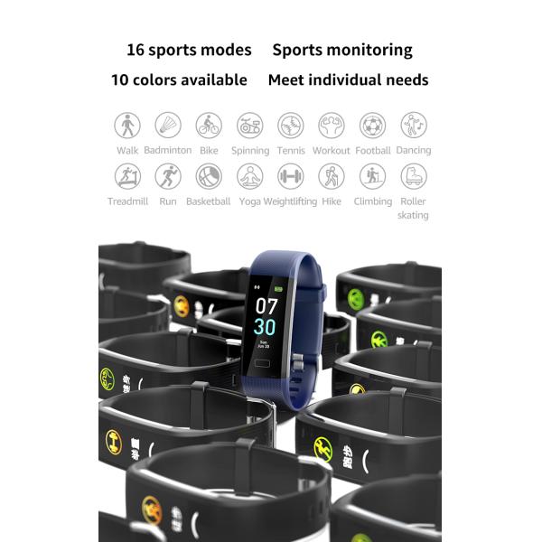 Yeestep Adult Sports Tracker S5 2.0 Electric Bike Scooter Tracking Wristband Heart Rate Monitor Watch Strap for Smartwatches
