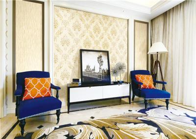 Interior Room Classic Vintage Wallpaper Wet Embossing With Water Based Ink