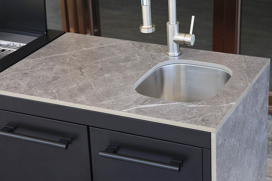 Professional Outdoor Sink Cabinet Unit With Pull Out Faucet & Double Storage