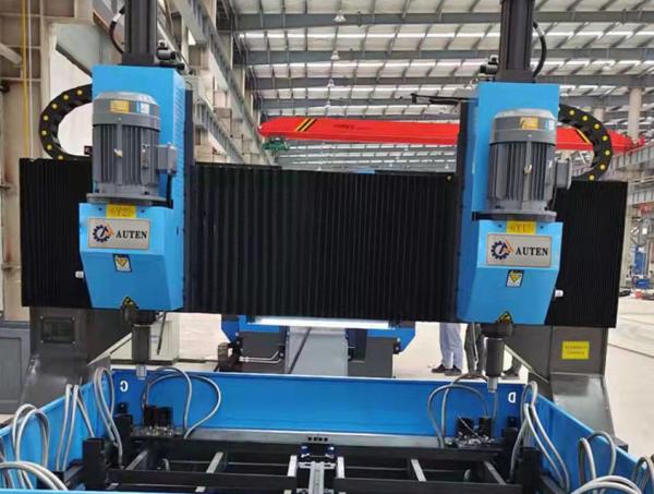 CNC Metal Flange Plate Drilling Machine With Two Drilling Heads
