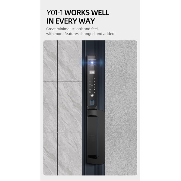 Wholesale Face Recognition Fingerprint Lock 35MM Narrow Bezel Cell Phone Tuya Aluminum Door Code Lock Automatic Smart Door Locks