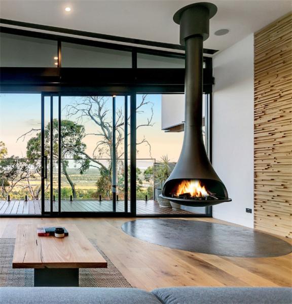 Suspended Freestanding Wood Burning Hanging Fireplace Modern