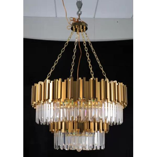 Large Crystal LED Chandelier Luxury K9 Crystal Hanging Light Living Room Pendant Lamp