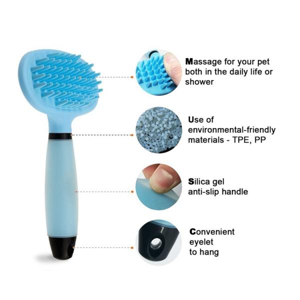 Eco - Friendly Waterproof Silicone Pet Supplies Pet Brush Comb Soft Pet Hair Cleaning Tool