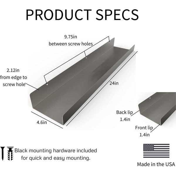 Estantes flotantes montados en la pared, pantallas de acero ancho, alfombras, gran bastidor de almacenamiento para habitación/cocina/oficina