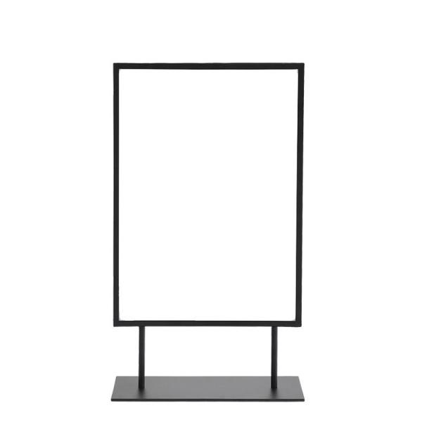 Black Countertop Frame Displays A4 Graphics Metal Poster Holder On Table
