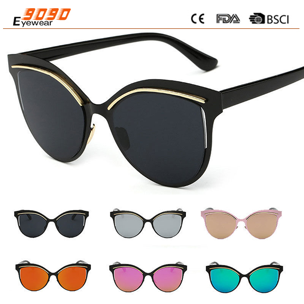 Womens Fashion Retro Cat Eye Mirrored Sunglasses Designer Glasses Shades Eyewear