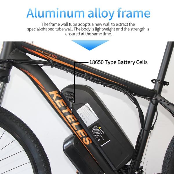 LED Headlight 26 Inch Electric Mountain Bike Battery Assist KETELES Multipattern